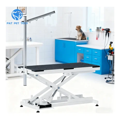 Foot Pedal Electric Pet Grooming Table, Adjustable Height with Heavy Duty Grooming Arm